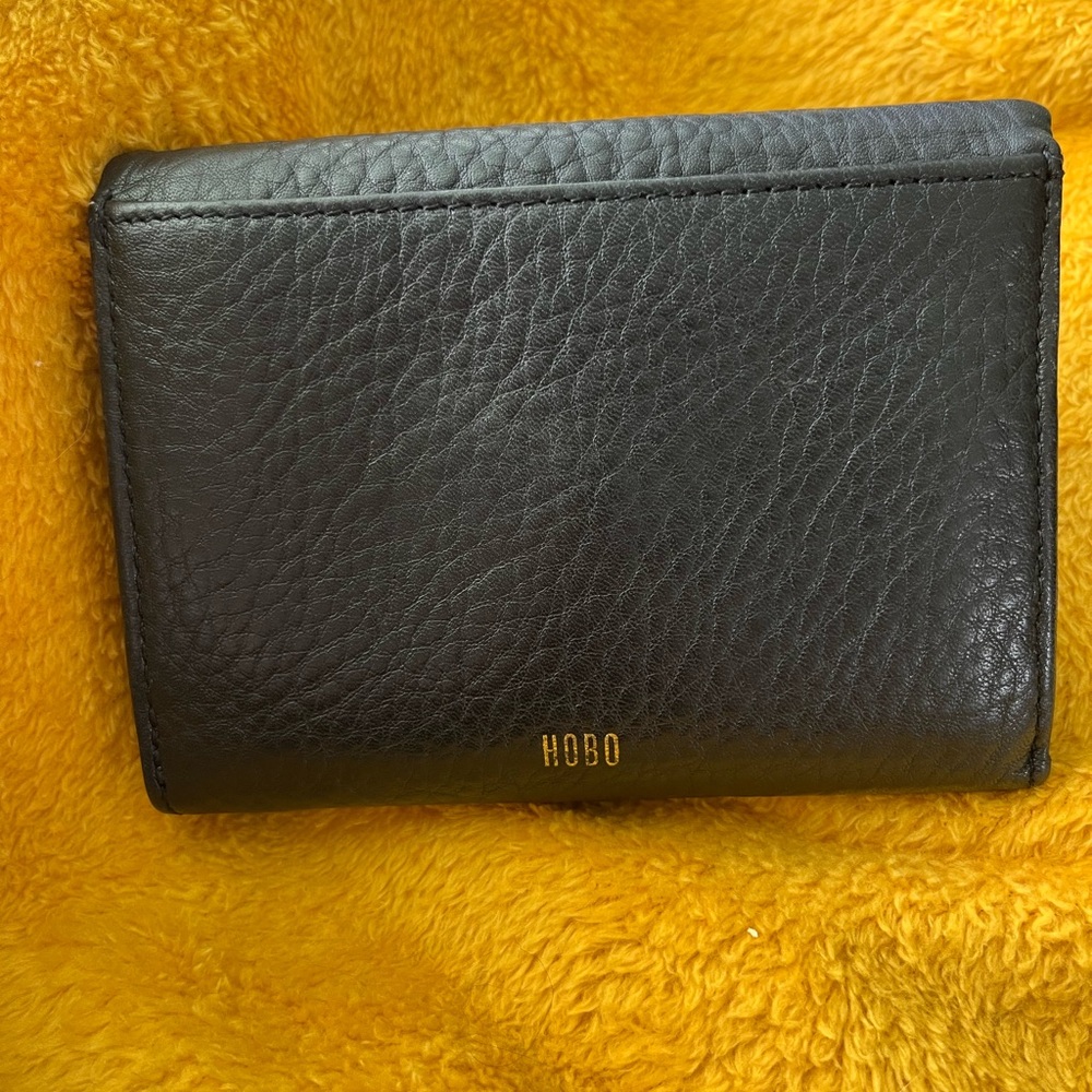 HOBO Black Leather Pouch with Gold Zipper - Picture 2 of 6